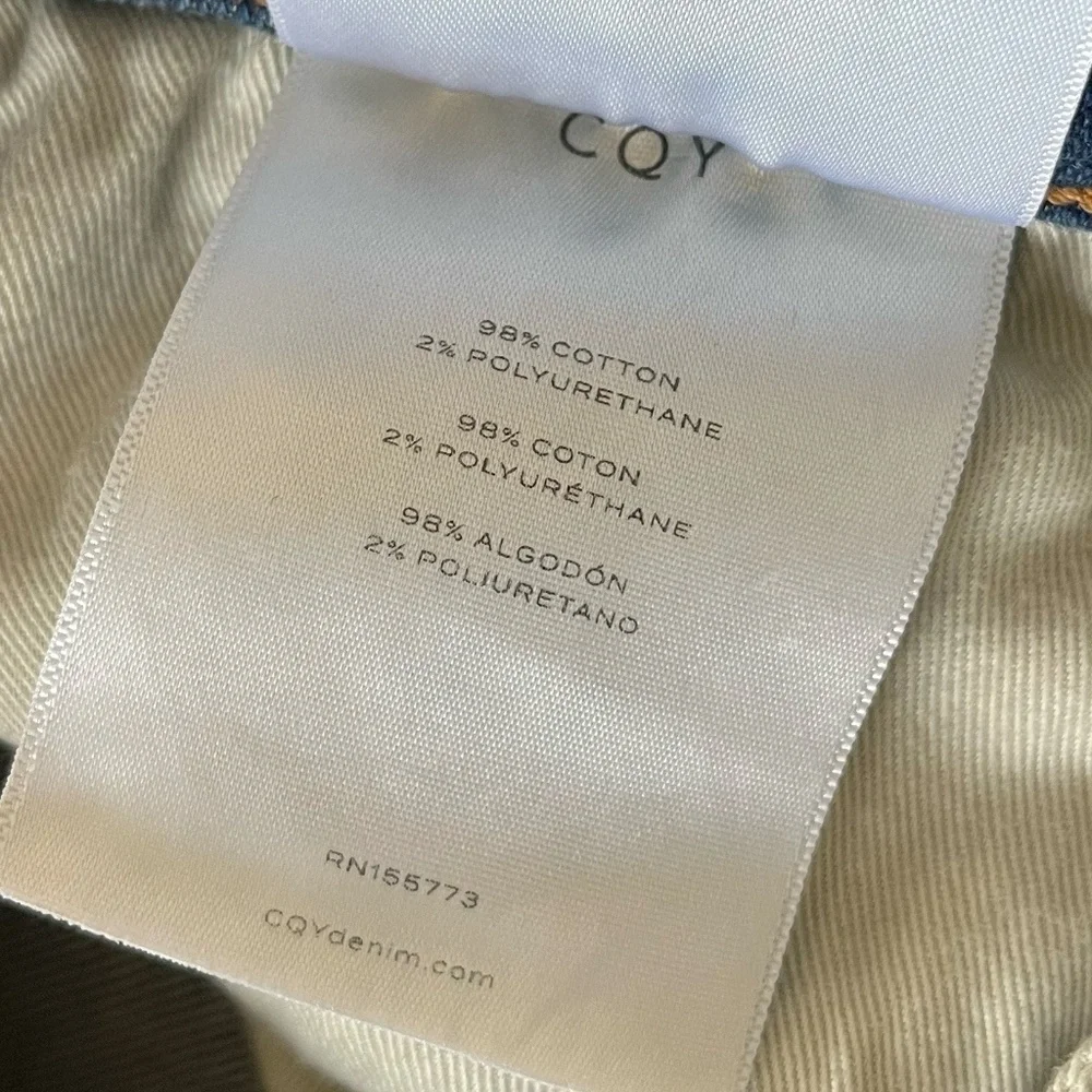 CQY x ANTHROPOLOGIE | Bliss High-Rise Bootcut Flare Raw Hem Jeans | Size 25